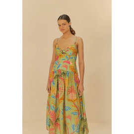 亚马逊跨境女装2026夏欧美花朵镂空吊带亚麻印花度假沙滩连衣裙