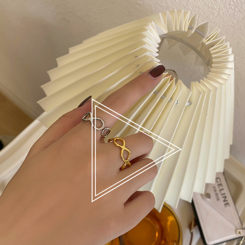 Korean personality hollow ring niche design sense geometric open ringpicture7