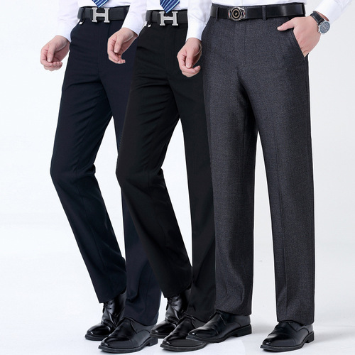 Men's Wool Woolen Pants for Autumn and Winter, Thick, Wrinkle-Resistant, Unisex Straight Leg Pants, Wholesale