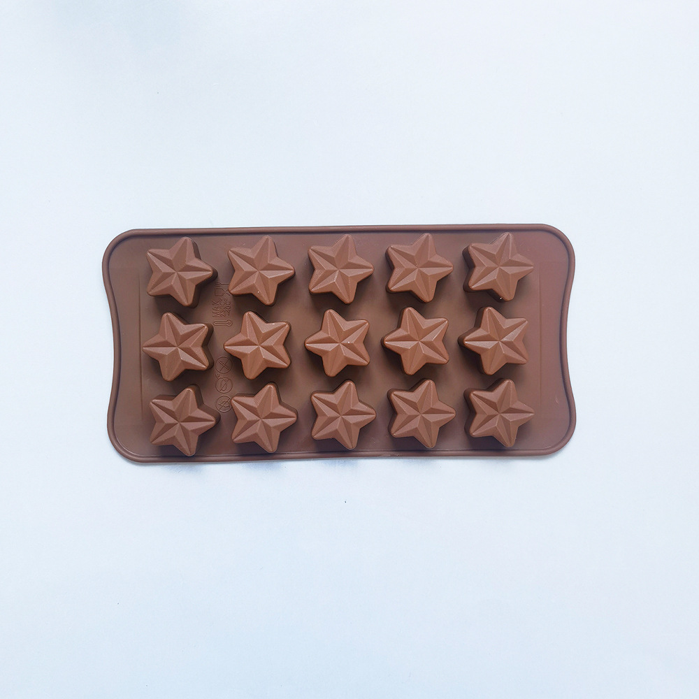 Silicone 15 copos de chocolate de pentagrama 531 pasteles horneados galletas muffins molde de pasteles postres herramientas de cocina