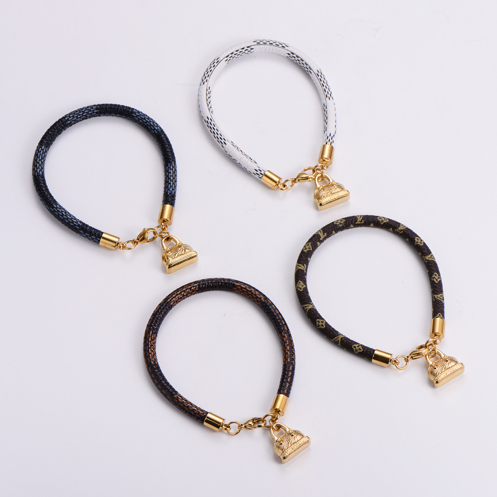 Simple Style Bag Titanium Steel Bracelets Plating Stainless Steel Bracelets