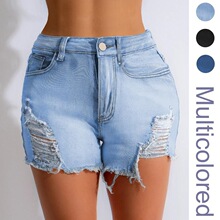 T 37511 Women's One Row Button Denim Shorts Ůʿţ�ж�ѝ