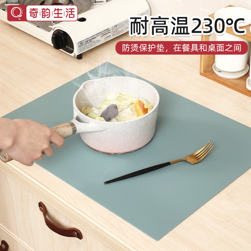 厚みのあるシリコン長方形ダイニングテーブル断熱マット、軽くて豪華な北欧スタイルのプレースマット、滑り止め、耐油、火傷防止、シンプルな洋食レストラン|undefined