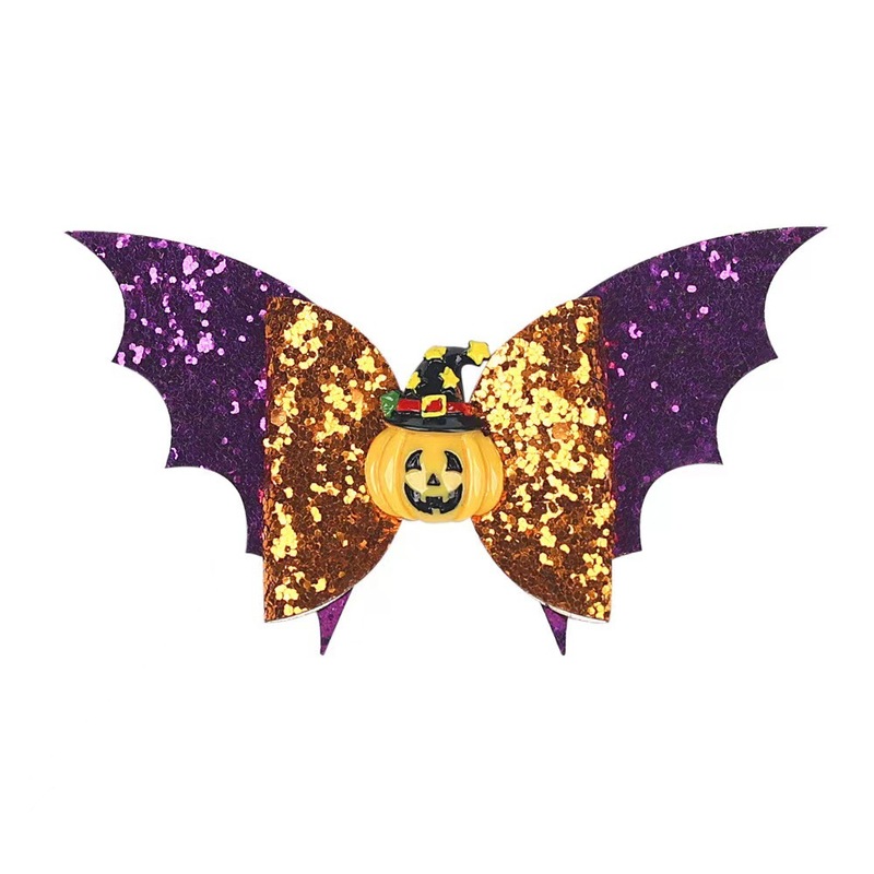 欧米のハロウィーン子供の髪飾りカボチャ革コウモリの髪飾り|undefined