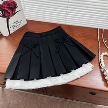 半身秋冬韩版甜美时尚儿童百搭学院风短裙2025新款女童蕾丝花边