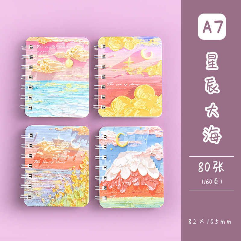 Bobina de dibujos animados de niña corazón pequeño cuaderno lindo mini portátil trompeta cuaderno de tareas de papel cuaderno de bolsillo