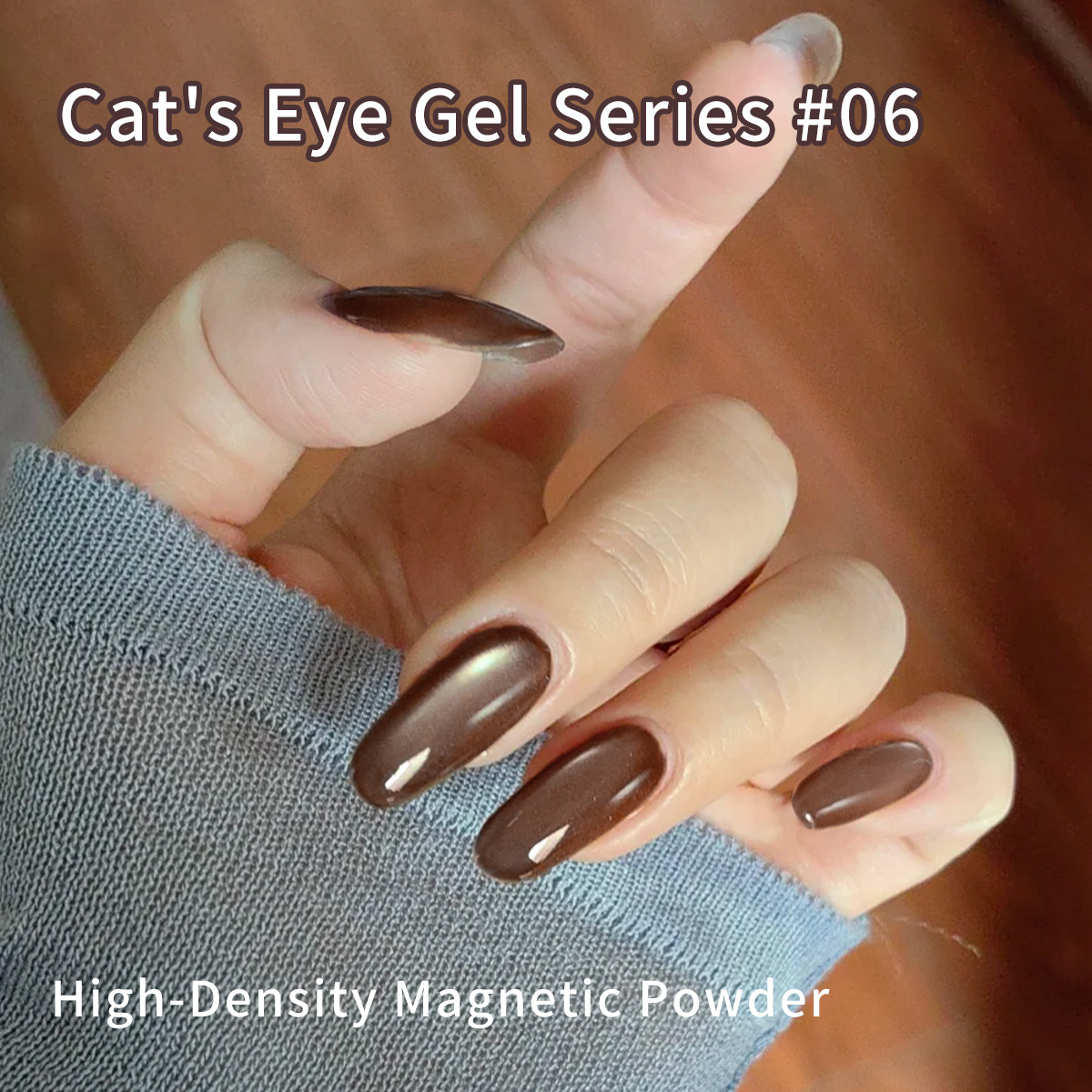 2025 nuevo popular té blanco marrón ojo de gato esmalte de uñas otoño invierno atmósfera esmalte de uñas