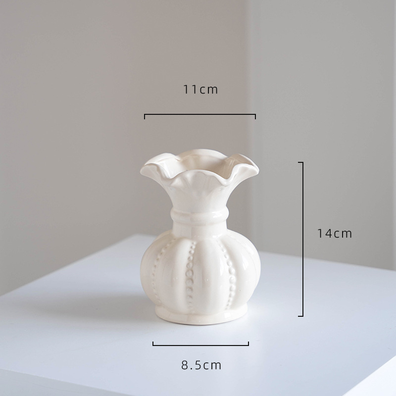 Vaso de cerámica europea blanco de alto nivel retro creativo sala de estar hidroponía flor flor decoración de mesa
