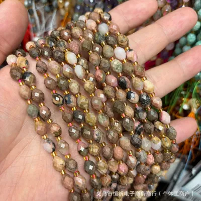Zərgərlik ara hissələri – necklace accessories, wholesale - rose-stone-8x6mm-approximately-18-beads-per-strand-short-style