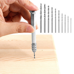 10-piece set of twist drill + hand drill, woodworking diy tool, drill hole punch, mini hand drill twist drill