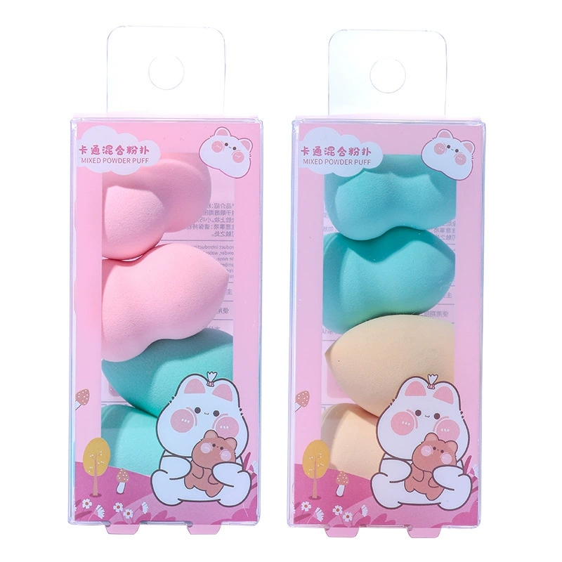 Small cosmetic sponge, set, powder drop-shaped, 4 pieces