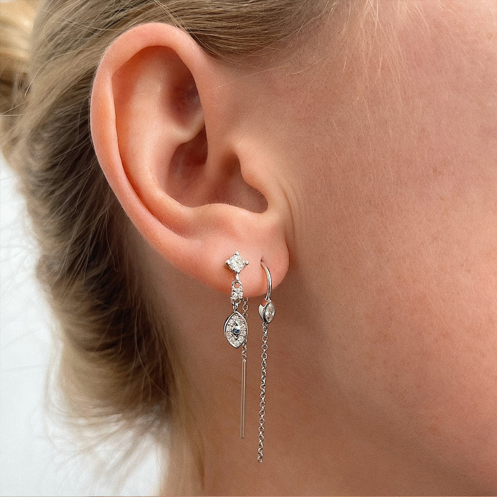 Title 6, S925 Gümüş Kişilik Küpeler Zincir, stil sahibi ...