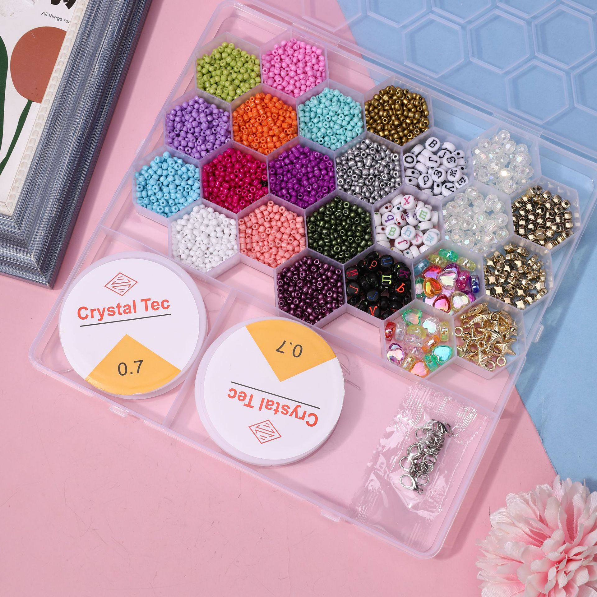 Fabricantes de cuentas de arroz de vidrio DIY en stock nuevas chicas hechas a mano con cuentas de juguetes de puzzle pulseras cuentas al por mayor