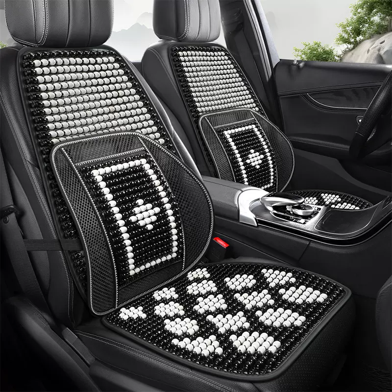 跨境爆款天然木珠坐垫夏季透气汽车凉垫驾驶位三件套车载防滑座垫