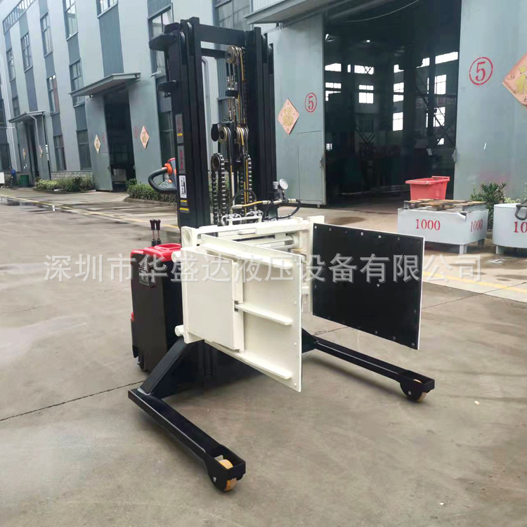 电动油桶夹抱翻转机全自动抱夹堆高装卸倒料车升降搬运堆放车