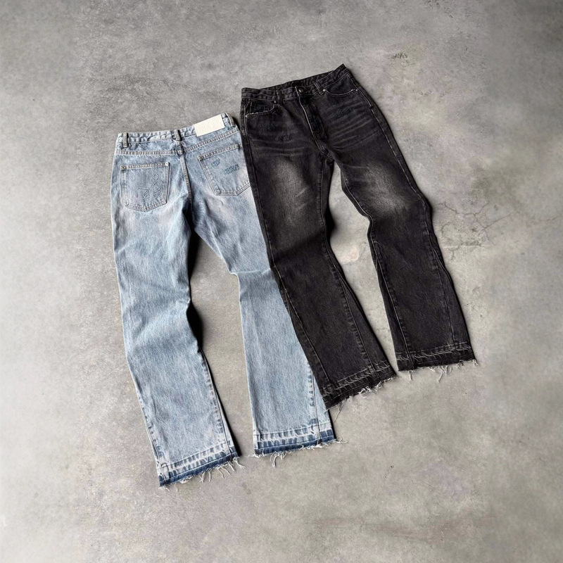 Personalized Street Style Vintage American Retro Bootcut Jeans Ins Same Style Winter Cross-Border New Jeans