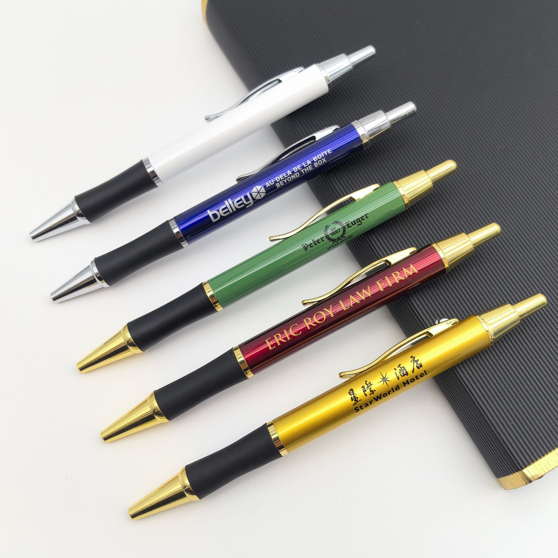 Metal personalizado pulsador antideslizante silicona cubierta bolígrafo bolígrafo de regalo de negocios bolígrafo de firma bolígrafo de conferencia