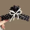 7376 pleated polka dot bow tie gripper-black
