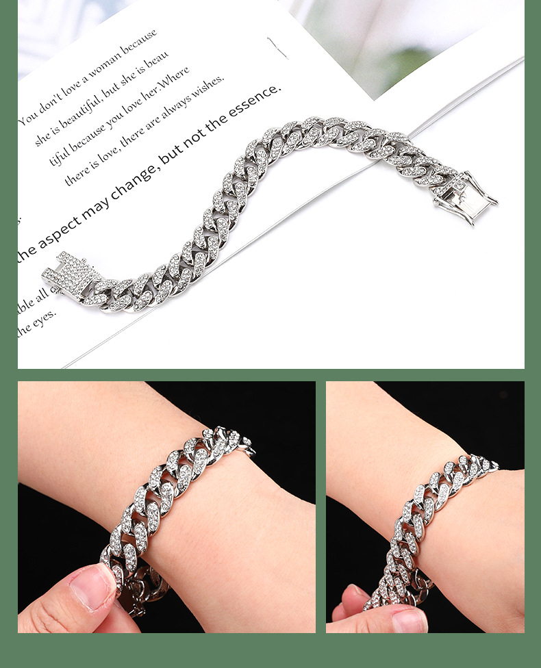 Fashion Solid Color Alloy Inlay Rhinestones Unisex Bracelets Necklace 1 Piece display picture 1