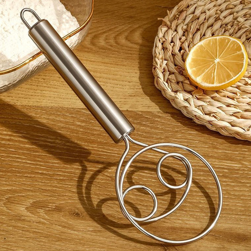 Stainless steel egg beater manual flour mixer milk frother household small milk beater commercial flour mixing stick