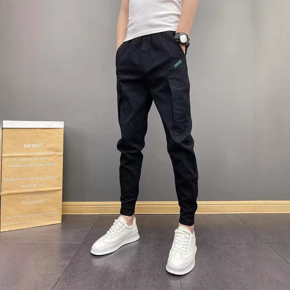 Pantalones casuales universales para hombres rectos sueltos 2024 pantalones de tendencia de tendencia de Hong Kong para hombres pantalones de tendencia de vello