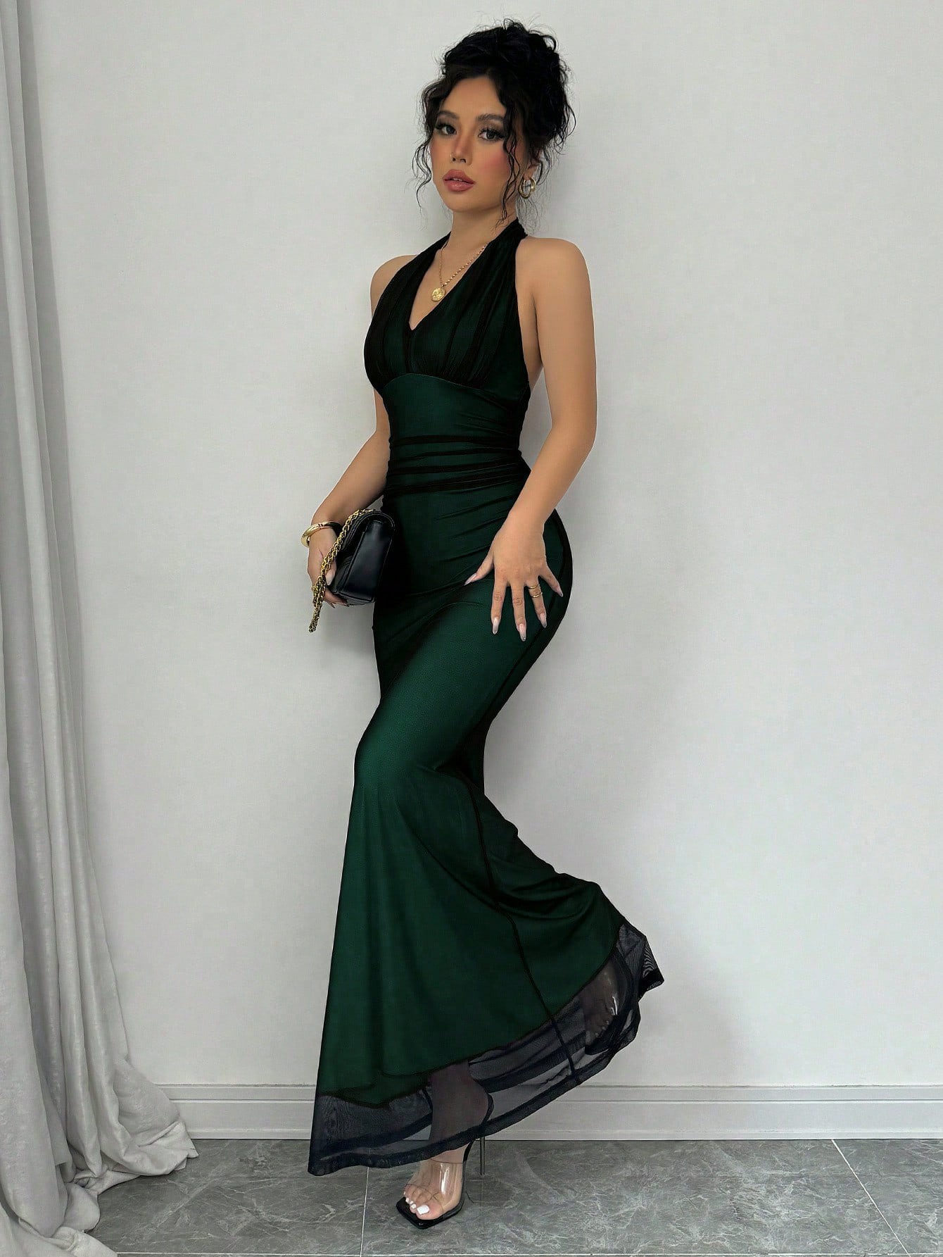 Cross-Border European And American Foreign Trade 2025 Summer New Women's Sexy Halter Mesh Pure Desire Sleeveless_ecoleips.com