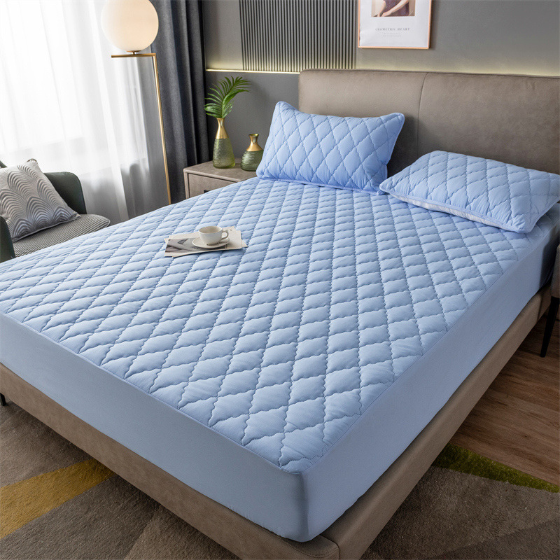 Protector de colchón impermeable con relleno de algodón, de una sola pieza gruesa, cubrecama con barrera contra orina, protector de colchón para Amazon, disponible con envío directo.