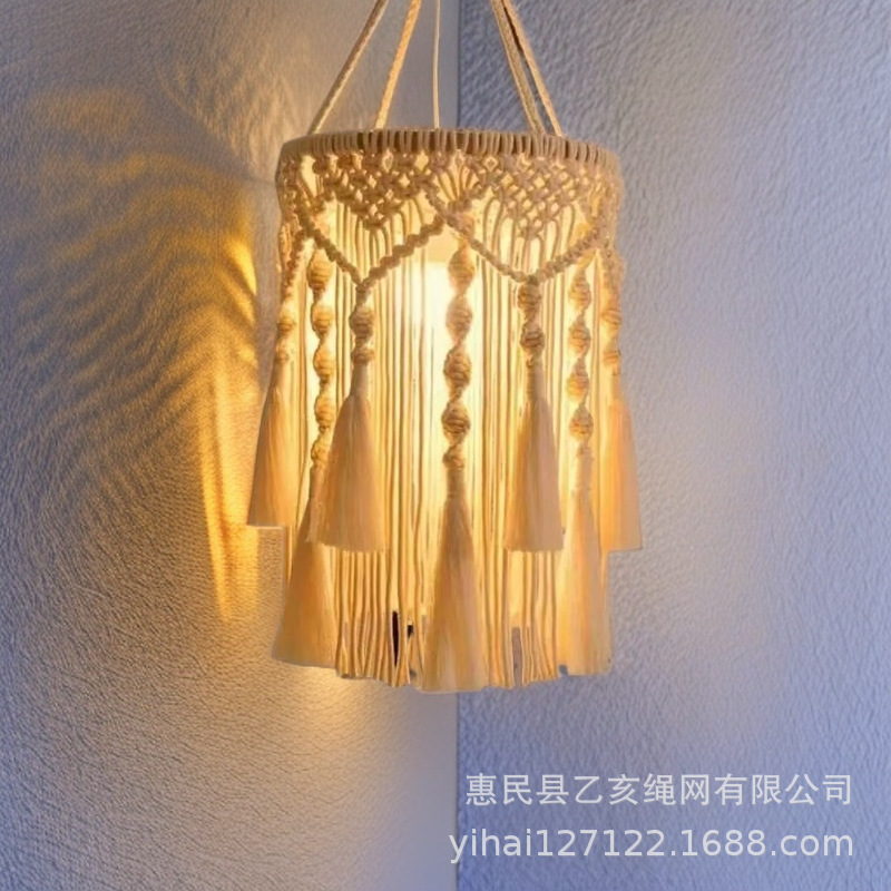 ins new handmade woven home chandelier homestay hotel wedding decoration lampshade bohemian tapestry lighting