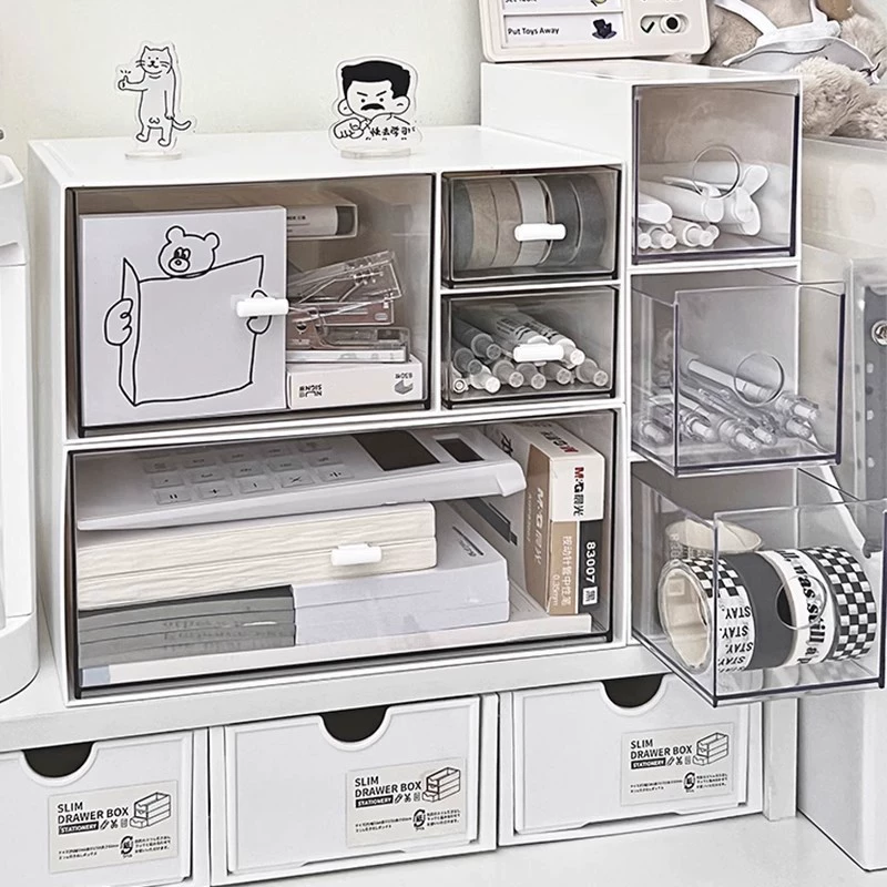 Настольная коробка для хранения ящика выдвижного ящика акрилового прозрачного стола