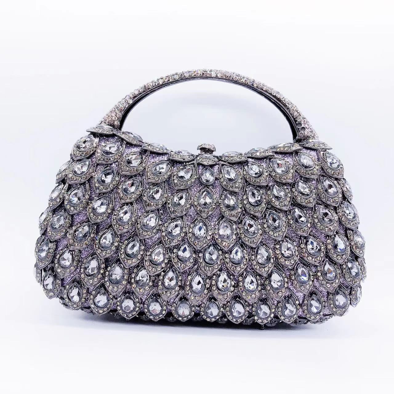 Túi clutch dạ tiệc nạm kim cương xách tay đính đá lấp lánh — 44 chi tiết 41
