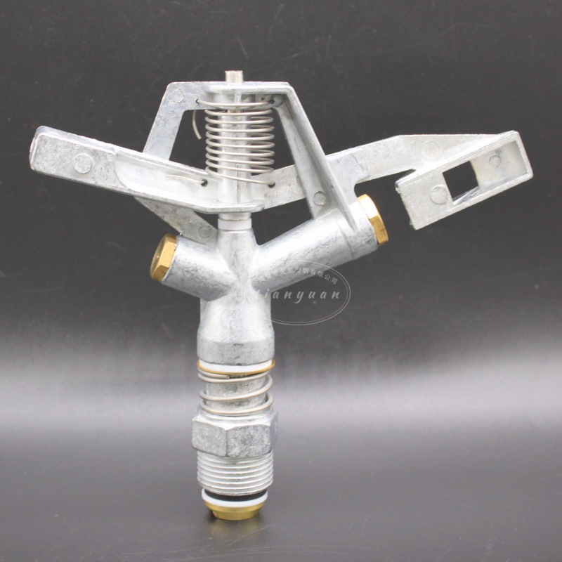 供应双喷嘴草地喷头 360度自动旋转摇臂喷嘴 合金摇臂喷头铜芯