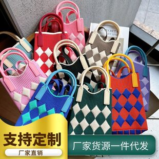Small knitted one-shoulder bag, bag strap, hand loop bag, Korean style