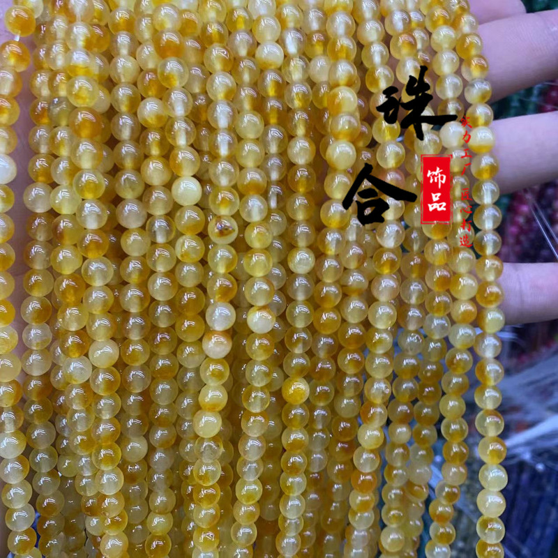 天然a級黄膠花玉髄玉髄散珠玉髄珠ブレスレット二色玉髄珠|undefined