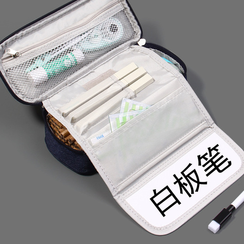Simple pencil bag large capacity female middle school student boy junior high school student ins Japanese pencil bag sense internet celebrity canvas text