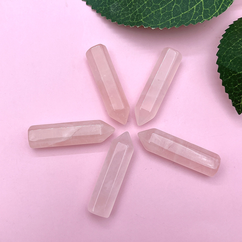 Cristal natural ágata no agujero bala 7 traje yoga energía piedra sola punta hexagonal columna colgante adornos
