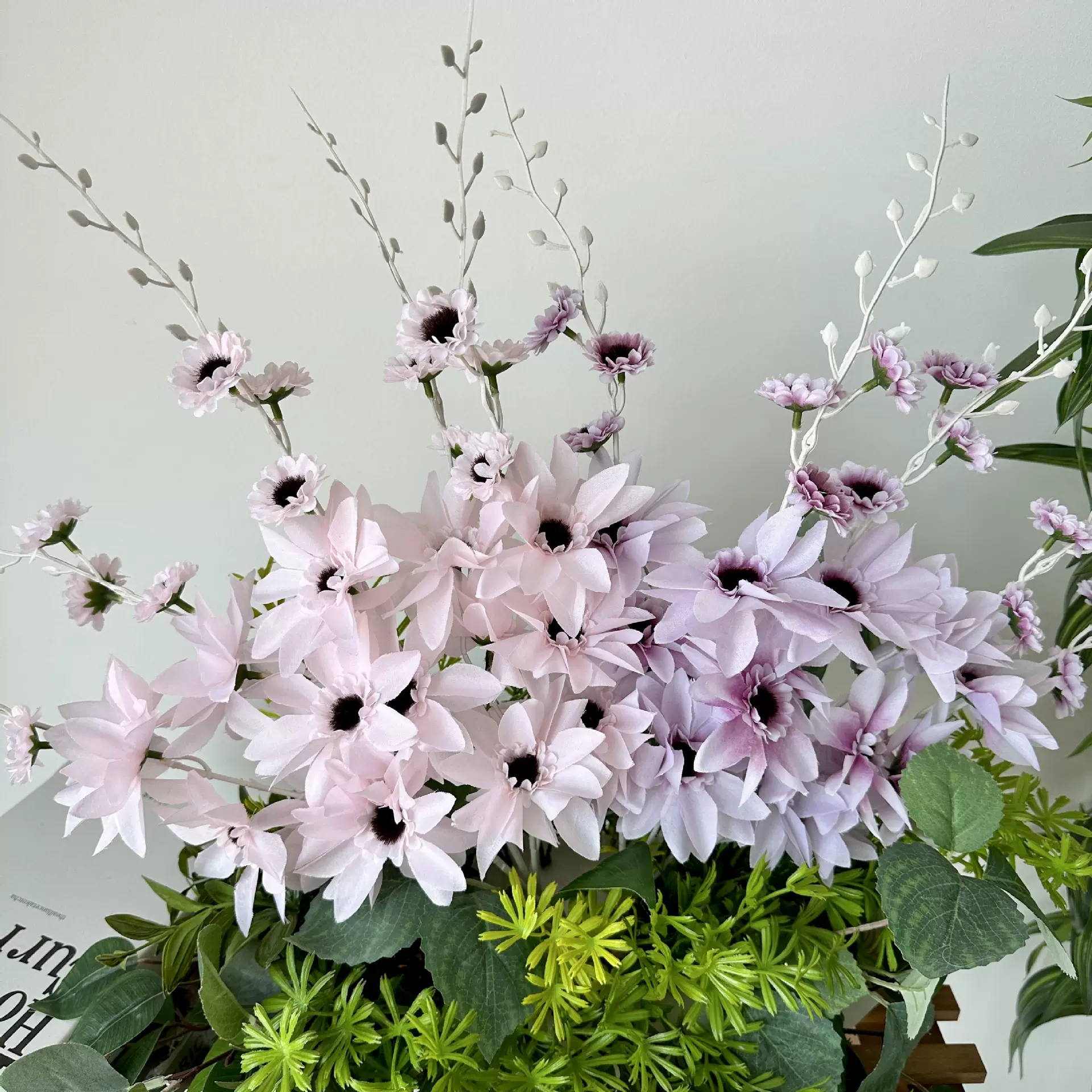 新款5叉把束仿真大丽花家居花材手工插花装饰客厅摆件氛围感假花