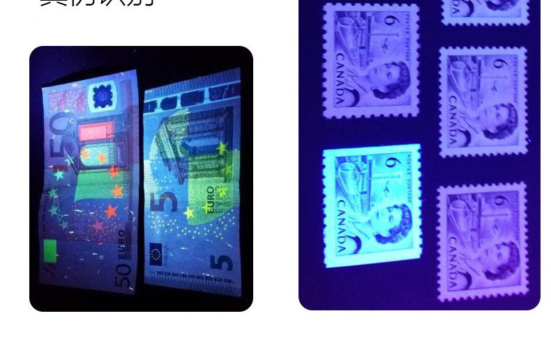 Ultraviolet Flashlight for Identification Using 65Nm Light to Detect Jade, Emerald, Tobacco, Alcohol, and Counterfeit Money, Wood-Style Uv Flashlight