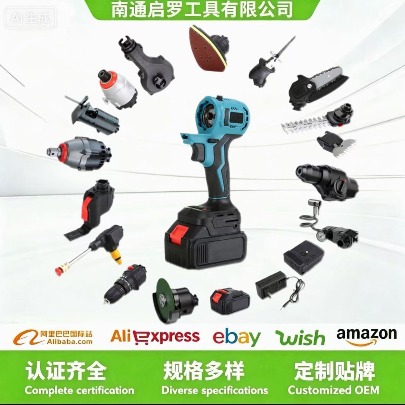 Batería de litio Accesorios del tesoro multiusos Juego de herramientas eléctricas recargables multifuncionales sin escobillas Accesorios para juegos de herramientas Batería de litio