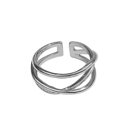 Retro punk style geometric personality ring simple lines gold tone finger ring Korean and Japanese fashion accessories