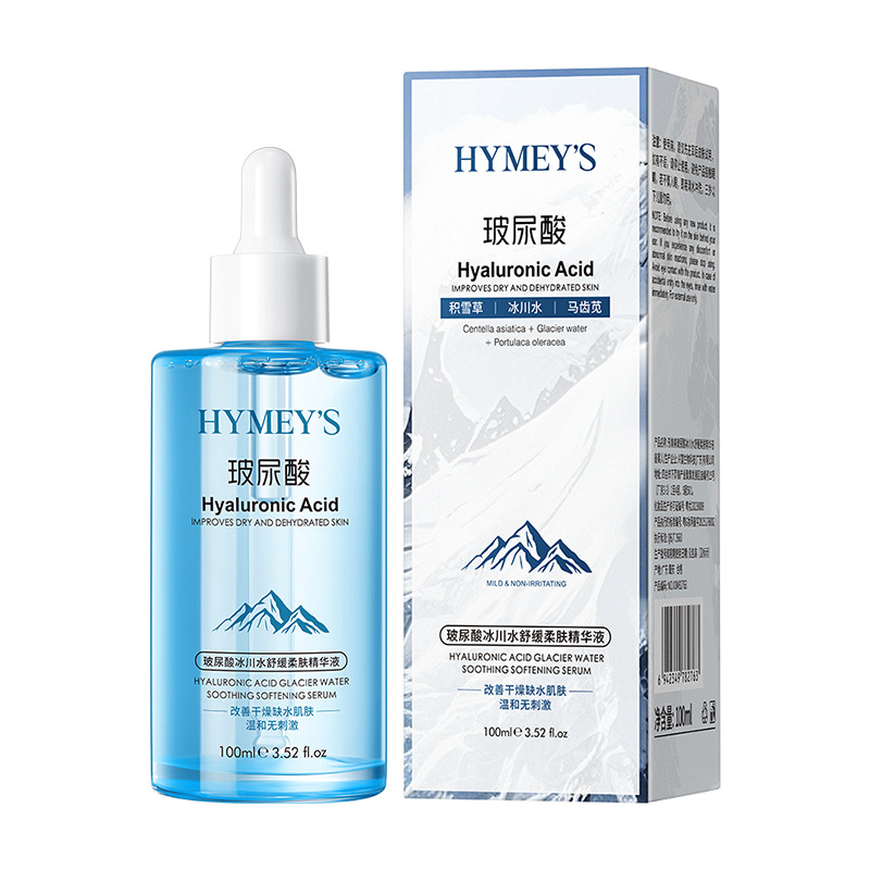 Sérum Facial Hidratante con Ácido Hialurónico y Agua Glacial Calmante