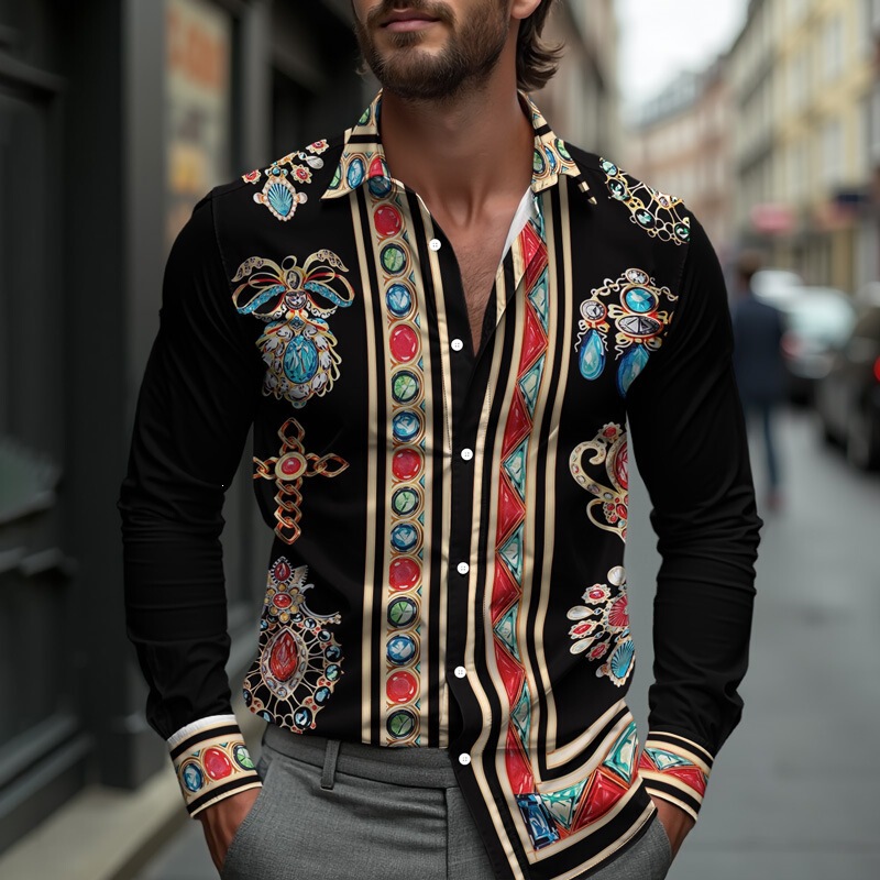 2025 New Amazon Export European and American Casual Versatile Fashionable Comfortable Light Luxury Men's Long-Sleeve Shirt 2025 New Amazon Export European and American Casual Versatile Fashionable Comfortable Light Luxury Men's Long-Sleeve Shirt