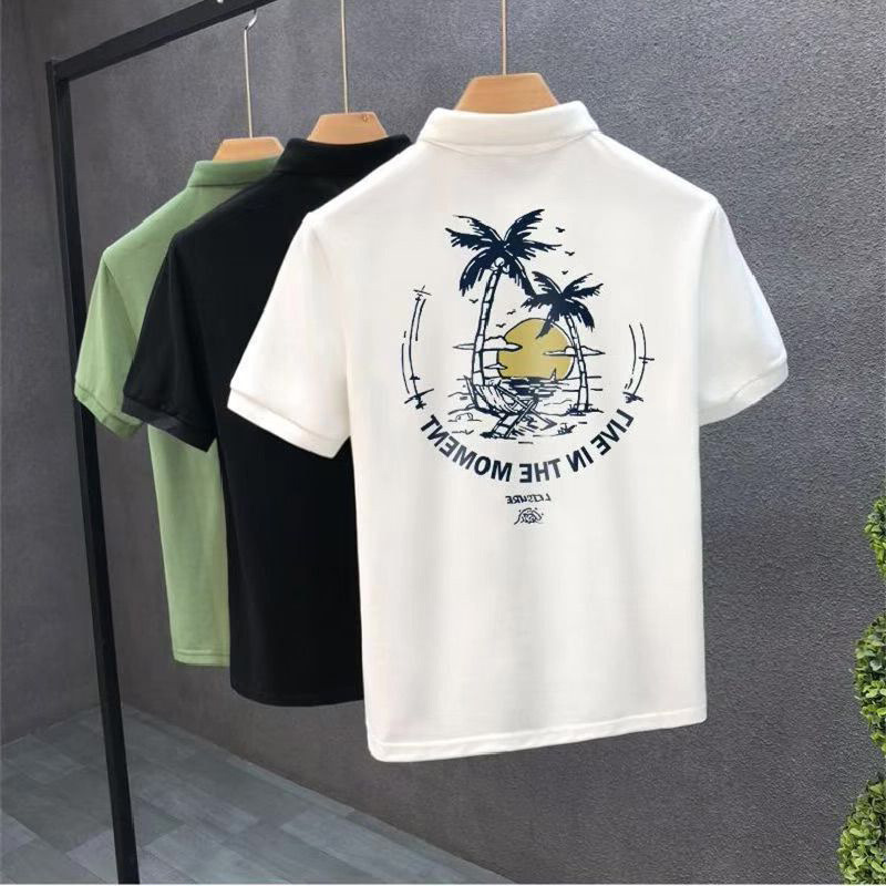 2025 trendy brand summer new fashion printed lapel short-sleeved…