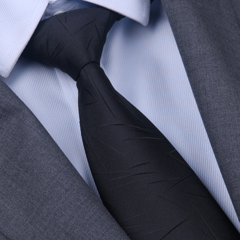 (지퍼형) 8cm 블랙 눈꽃 넥타이