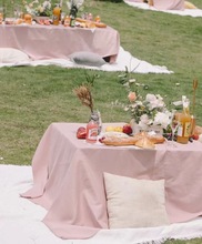 4IQO批发粉色系户外婚礼布幔桌布甜品台茶歇台