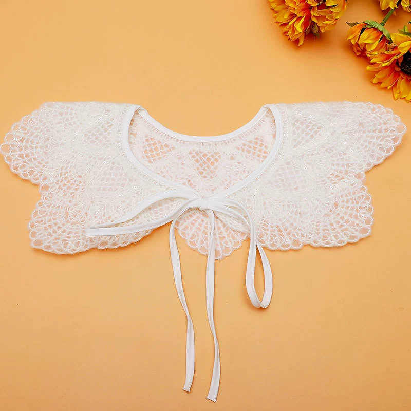 Fabricante al por mayor nuevo collar bordado collar falso de mujer con lazos acabados decoración de arco transfronterizo
