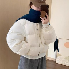 新款羽绒棉服女2025年秋冬季短款小个子立领宽松时尚加厚棉袄外套