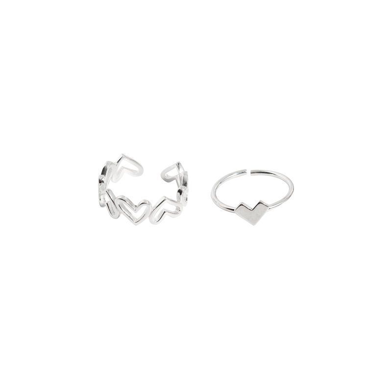 Hollow Heart Ring Set For Women Light Luxury Elegant Design_voghion.com
