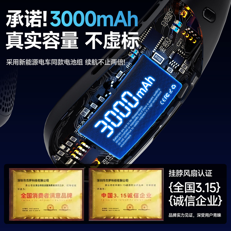 Xiaomi ハンギングネックファン屋外オフィスポータブル冷凍空調ファン超長寿命葉のない小型ファンアーティファクト|undefined