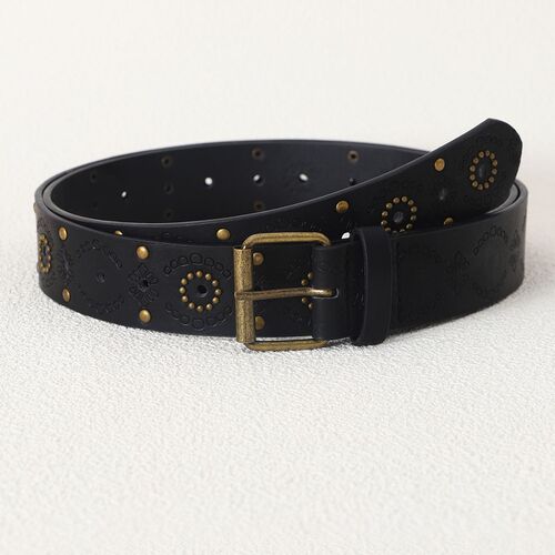 Cross-border new retro women's punk style rivet men's belt decoration hot girl denim belt factory direct sale