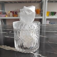 现货限量优惠供应2024新款中东工艺礼品 欧式轻奢 水晶玻璃纸巾盒